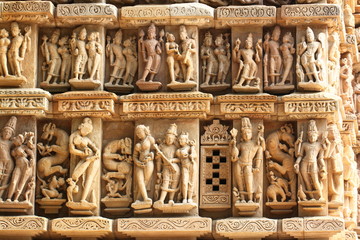 Khajuraho temples and their erotic sculptures, India