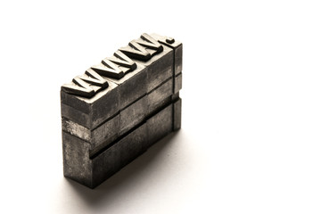 Internet www website by letterpress