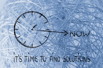 the time is now, find solutions - obrazy, fototapety, plakaty