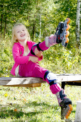 Girl on roller skates