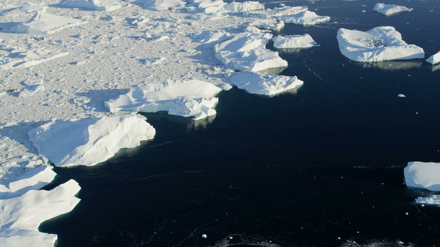 Aerial Drifting Ice Floes Greenland Rising Climate Global  Sea Temperature 