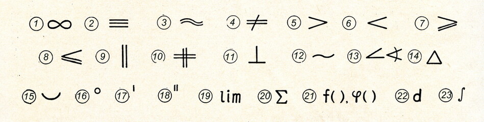 Mathematical symbols © Juulijs
