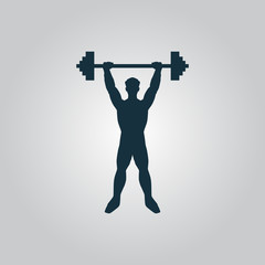 Fototapeta na wymiar Strong man icon illustration of fitness