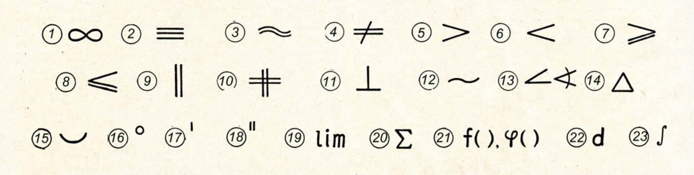 Mathematical symbols