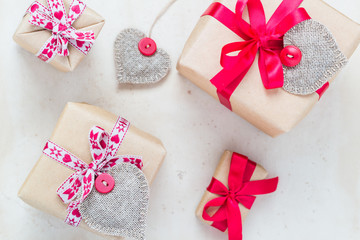 Valentines Day gifts hand sewn hearts old paper