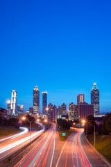 Obraz na płótnie Canvas Image of the Atlanta skyline during twilight