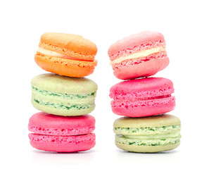 Macaroons on white background