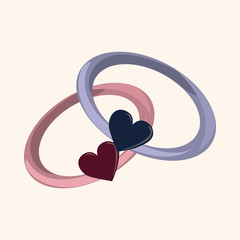 Valentine's day theme ring elements vector