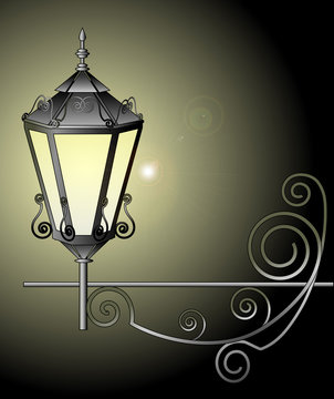 Vector illustration of street lamp