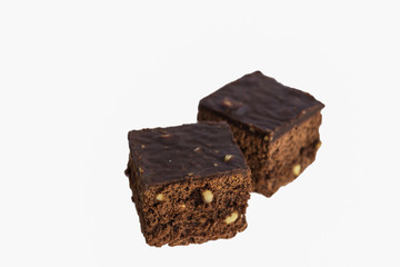 brownie isolated on white background