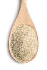 dry yeast in wooden spoon