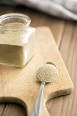 dry yeast in spoon