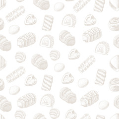 Vector seamless background with chocolates