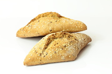 Multigrain bread on white background