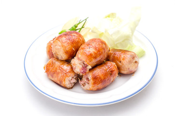 Thai style grilled pork sausages