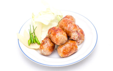 Thai style grilled pork sausages