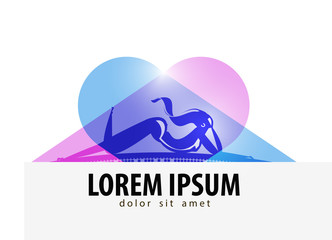 Solarium vector logo design template. beauty salon or Sexy girl