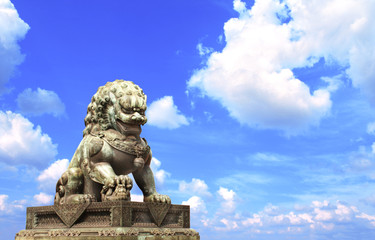 Fototapeta na wymiar Lion statue in Forbidden City, Beijing, China