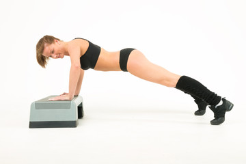 Fototapeta na wymiar sport girl push-ups