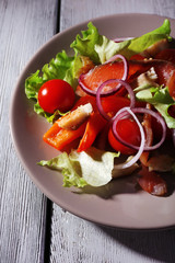 Fresh fish salad with vegetables