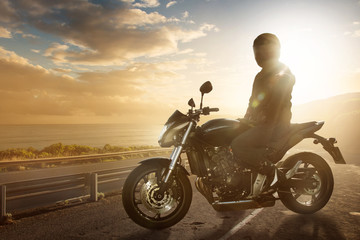 Motorbike on an Ocean Road