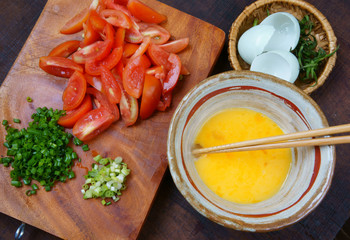 Vietnamese food, tomato saute egg
