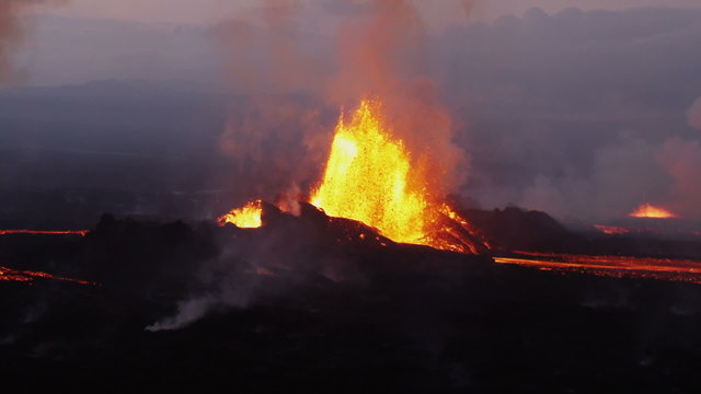 Aerial Volcanic Molten Lava Holuhraun Barren Landscape Bardarbunga Iceland 