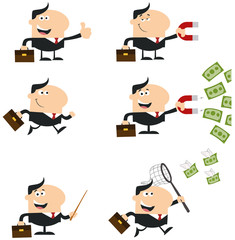 Manager Different Poses. Flat Style Collection Set