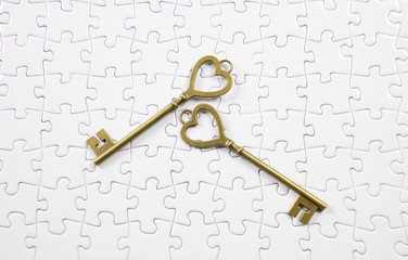 Love, valentine concept  key jigsaw