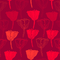 Seamless pattern with flowers