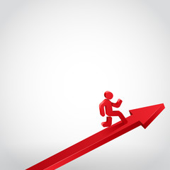 Winner running person on arrow