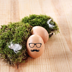 hipster osterei mit moos