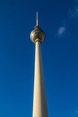 Berlin TV Tower In a Deep Blue Sky-Berlin, Germany