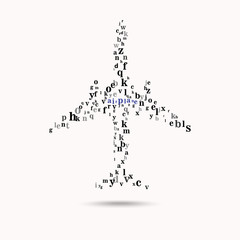 Airplane consist of letters.