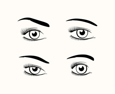Woman eye silhouettes