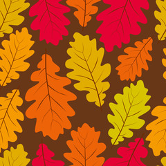 Naklejka na ściany i meble Beautiful leaves seamless pattern, vector natural endless backgr