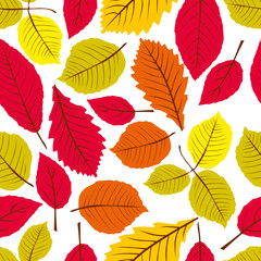 Obraz premium Leaves seamless wallpaper background, vector natural endless pat