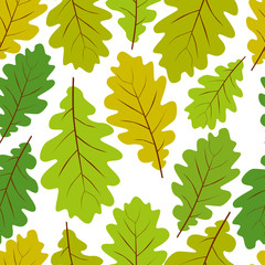 Beautiful leaves seamless pattern, vector natural endless backgr