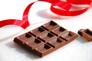 chocolate and ribbon