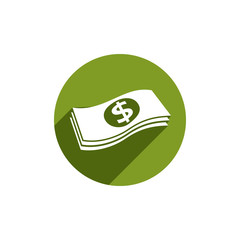 Money stack vector icon isolated.