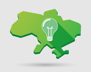 Ukraine green map icon with a light bulb