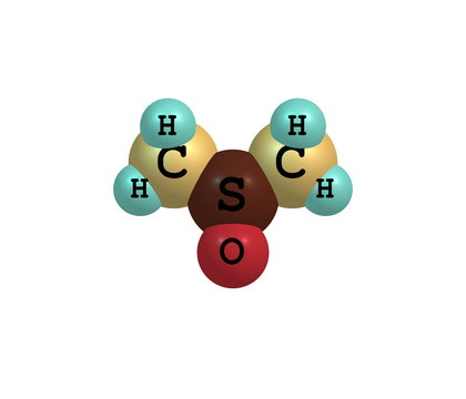 Dimethyl sulfoxide molecule isolated on white