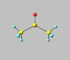 Dimethyl sulfoxide molecule isolated on grey