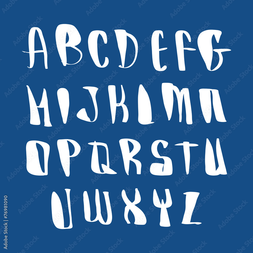 Poster script font vector, vector alphabet letters.