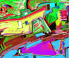 original illustration of abstract art digital painting
