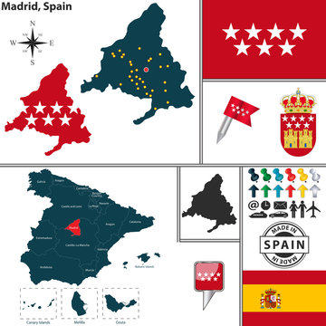 Map of Madrid, Spain