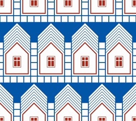 Abstract houses and cottages continuous background, real estate