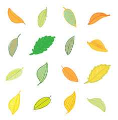 leaves doodles set. Vector hand drawn  illustration