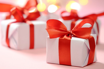 gifts with red ribbons