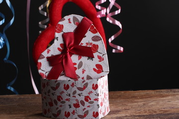 St Valentine's gift box red heart